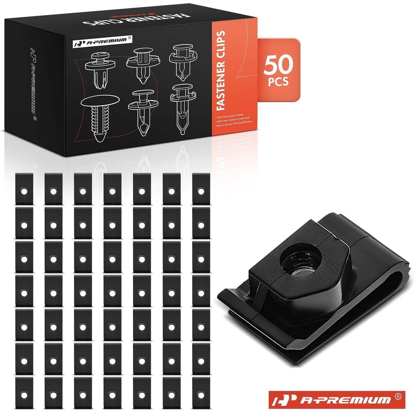 50Pcs Nylon License Plate Bracket U-Nut Retainers for Nissan