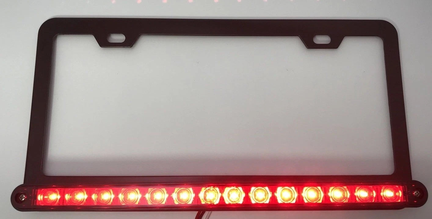 LED License Plate Frame Red Light with Third Brake Light for Metal Pickup (2007–2015)
