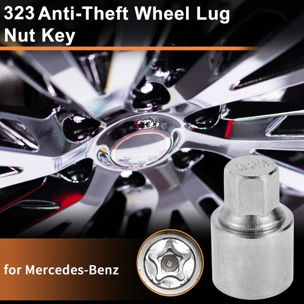 323 Wheel Lock Lug Nut for Mercedes-Benz (Locking Nut Key Socket)