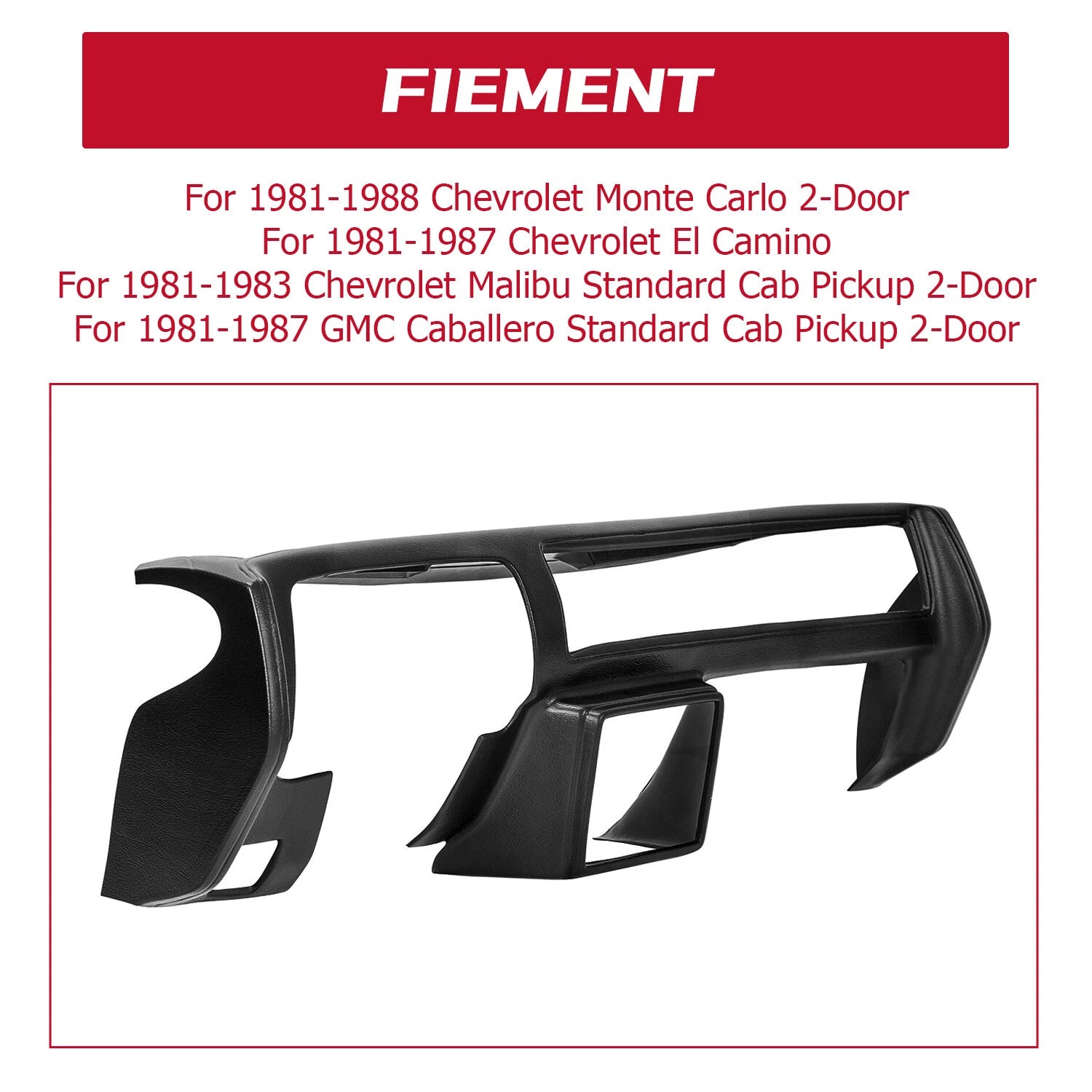 Dash Cover Cap for Chevy Malibu El Camino Monte Carlo GMC Caballero (1981–1988)
