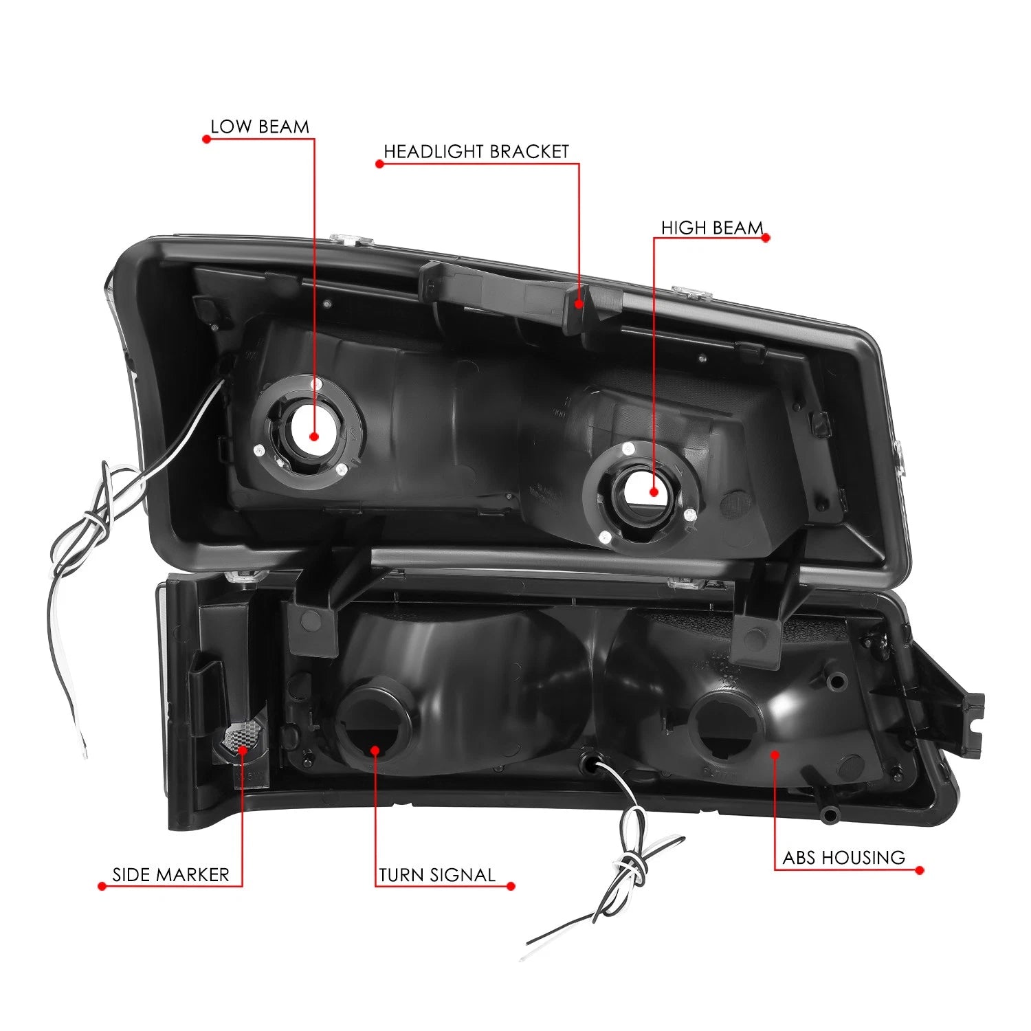 LED DRL Tube Headlight & Bumper Lamp for Silverado 1500 3500 Avalanche (2003–2007)
