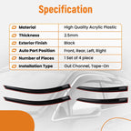 Set of 4 Wind Deflectors Rain Guards for Chevy Cruze (2011–2015) Black