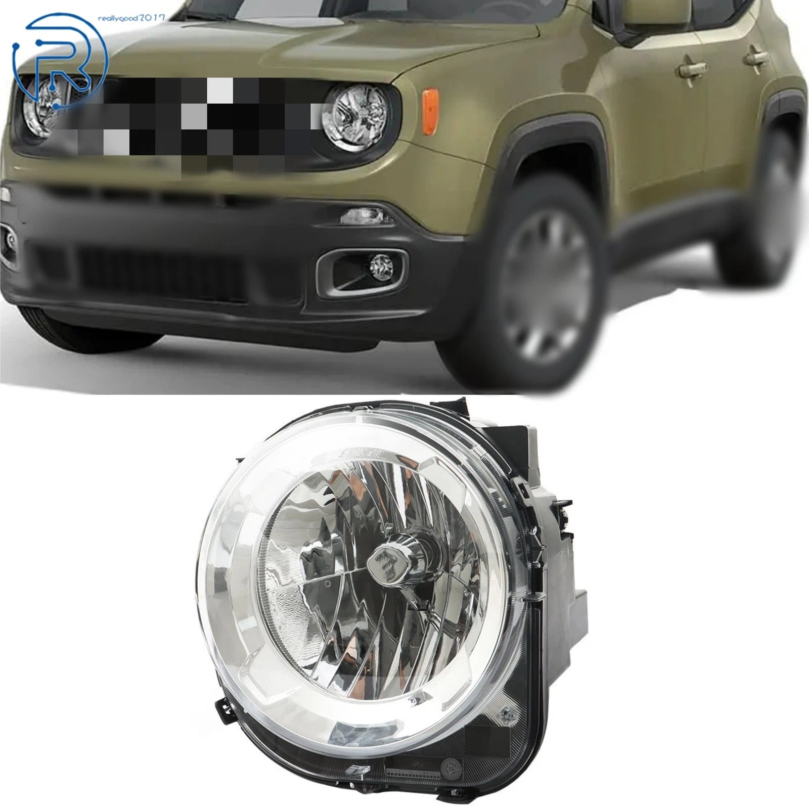 Projector Headlight Chrome for Jeep Renegade (2015–2018)