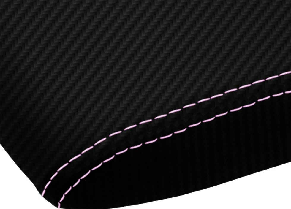 Console Lid Armrest Cover for Toyota Camry (2012–2017) Carbon Fiber Pink Stitch