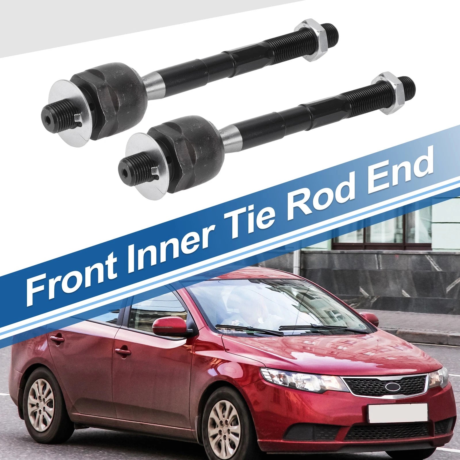 2X Front Inner Tie Rod End Links for Kia Sorento, Hyundai Santa 
