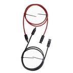 Set of 2 Black Red 12 AWG Solar Panel Extension Cables 5ft for Solar Systems