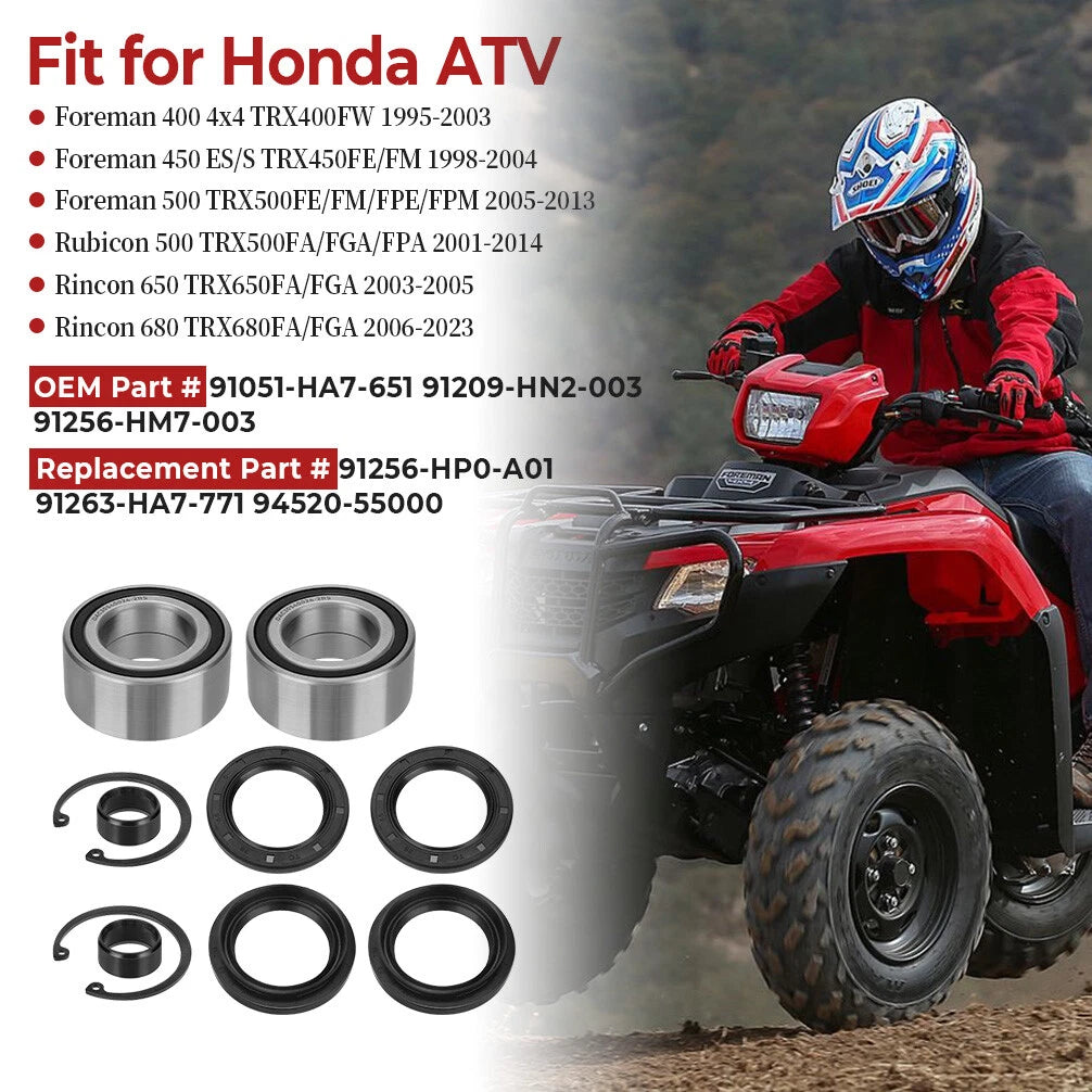 Front Wheel Bearings Seals Kit for Honda Rincon 650 TRX650FA/FGA (2003–2005)