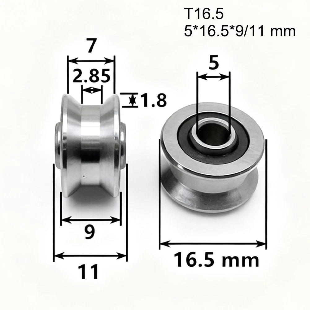 T16 Track Pulley Bearing Set for Sliding Rollers (Stainless Steel)