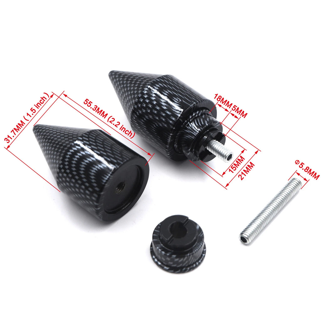 Set of 2 Carbon Spike Bar Ends for Honda Gold Wing GL 1800 (2001–2013)
