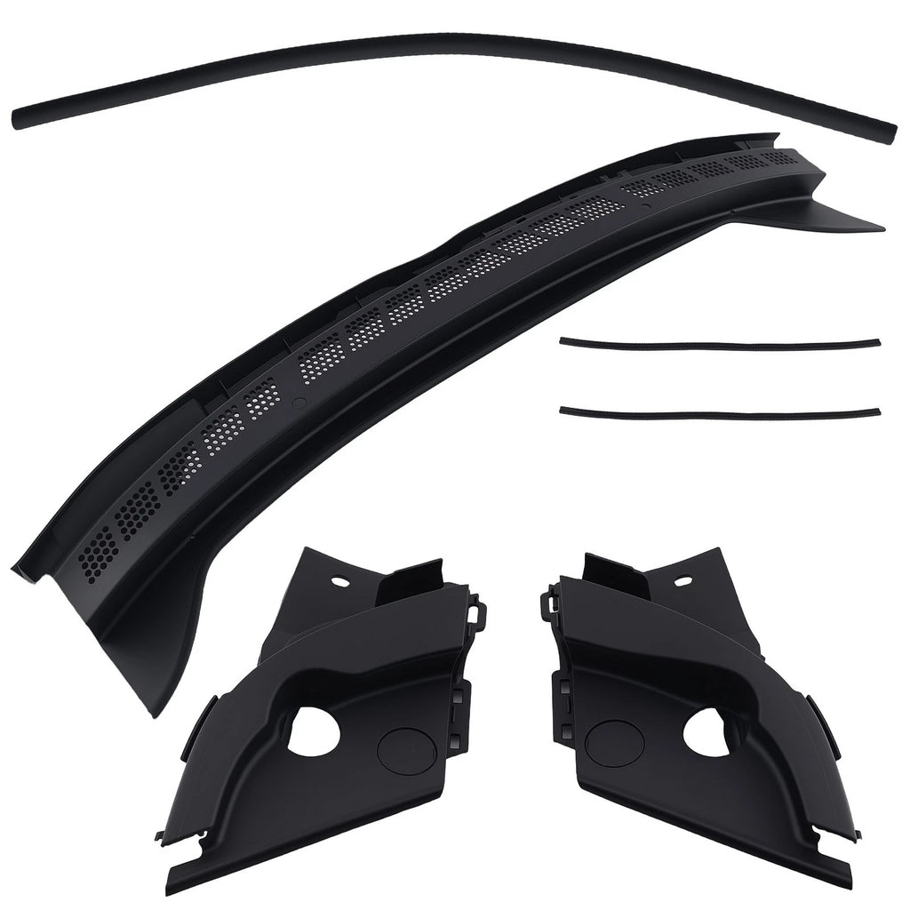 3PC Black Wiper Cowl Panel for Honda Civic 1.8L (2006–2011) 74210-SNA-A00 ABS