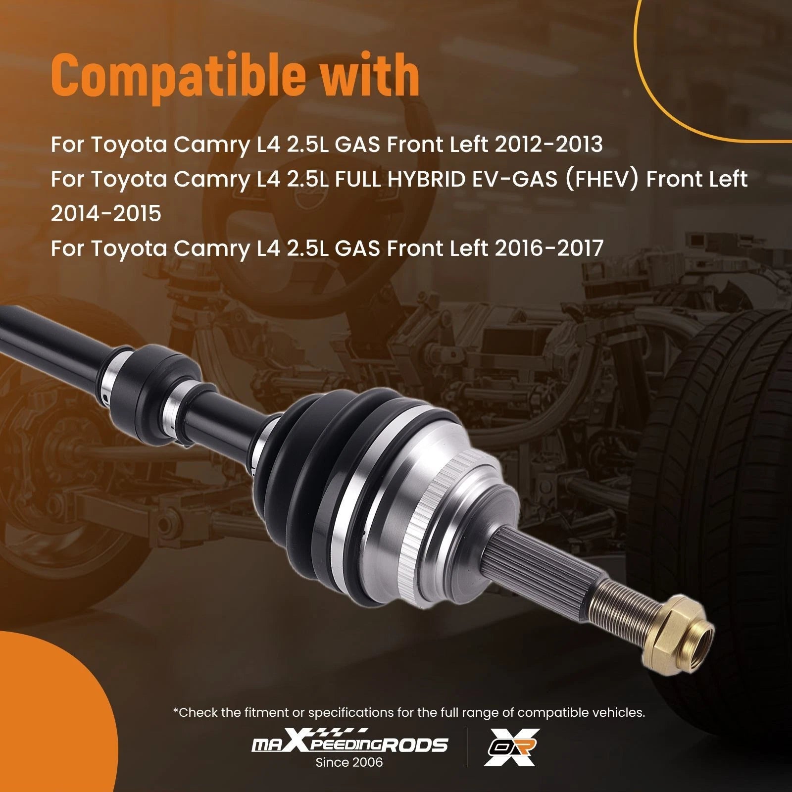Front Driver CV Axle Joint Shaft for Toyota Camry (2012–2017)