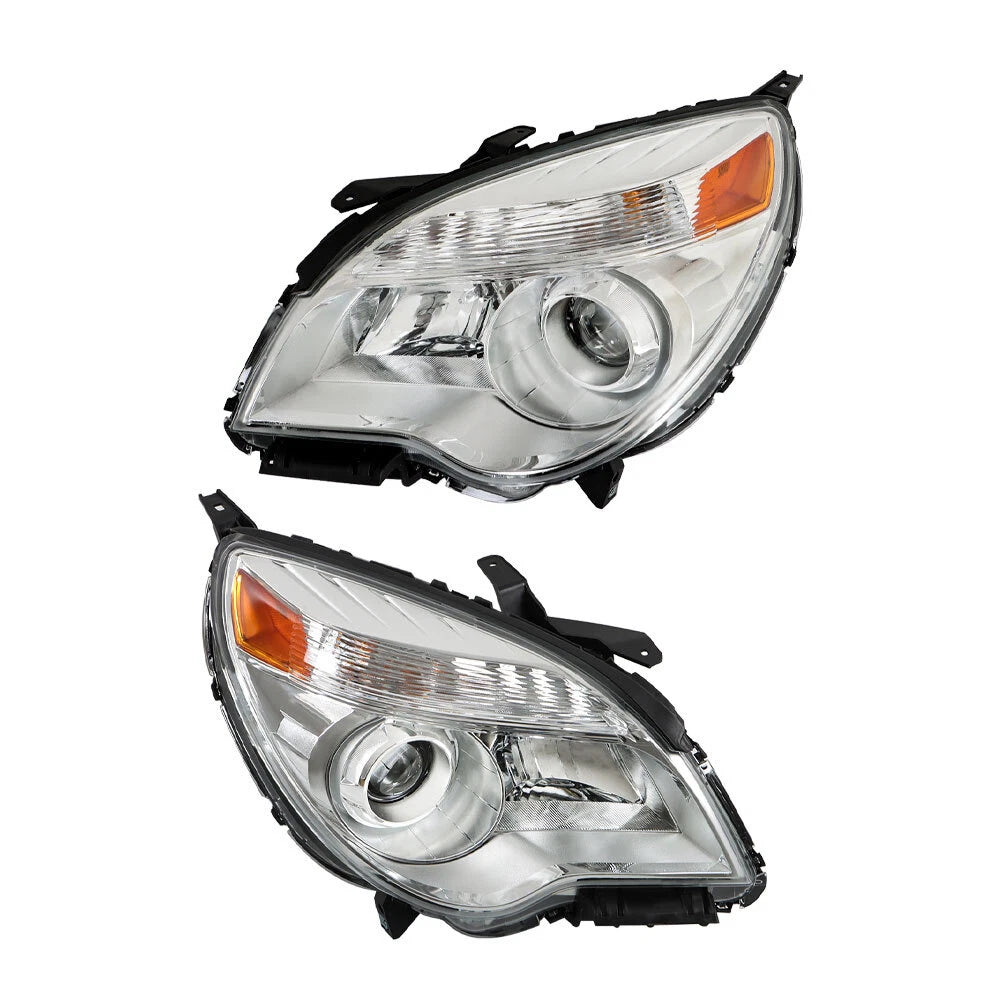 Set of 2 Headlight Assemblies for Chevy Equinox (2011–2015) Chrome Halogen