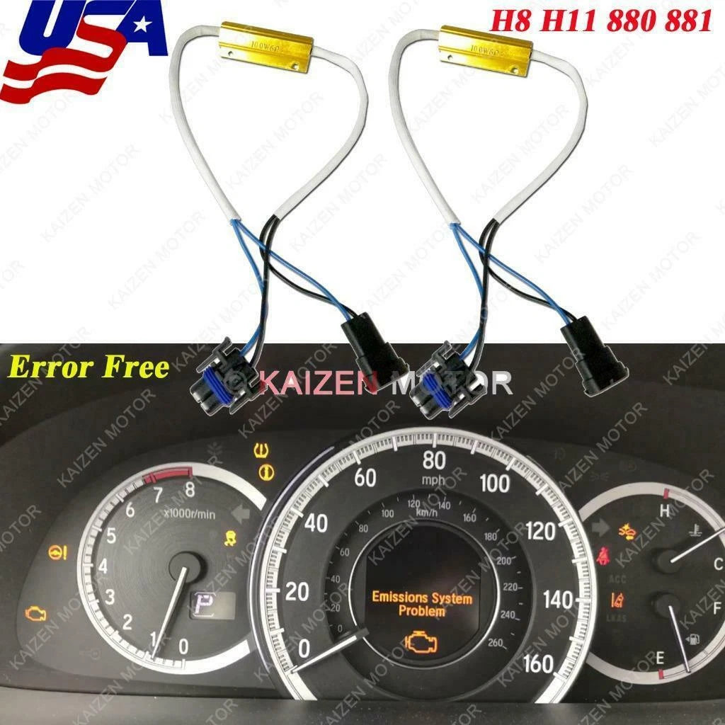 Error-Free CANBUE DRL Fog Light Resistor Decoder Wiring Conversion for H8 H11 (2011–2024)