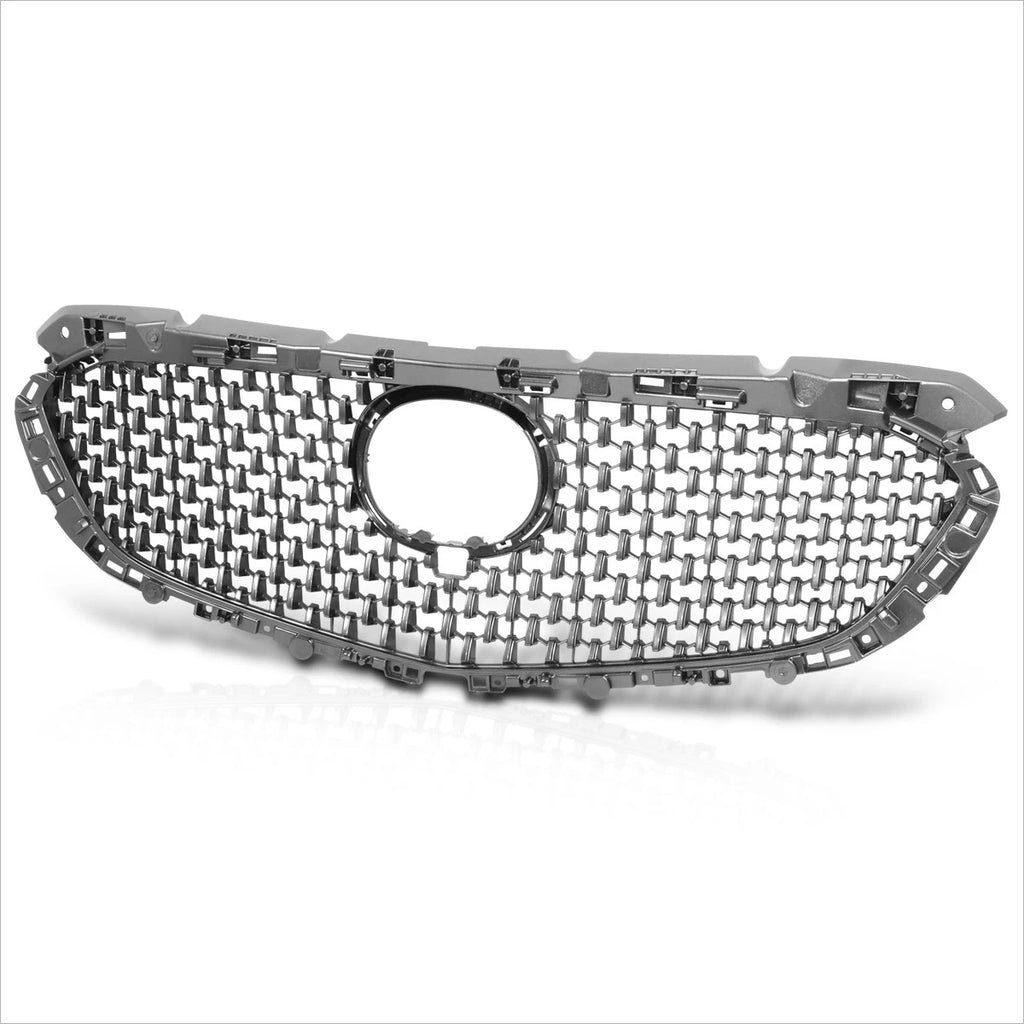 Front Grille Shell for Mazda 6 (2018–2021) Dark Gray Meshed w/Badge Slot