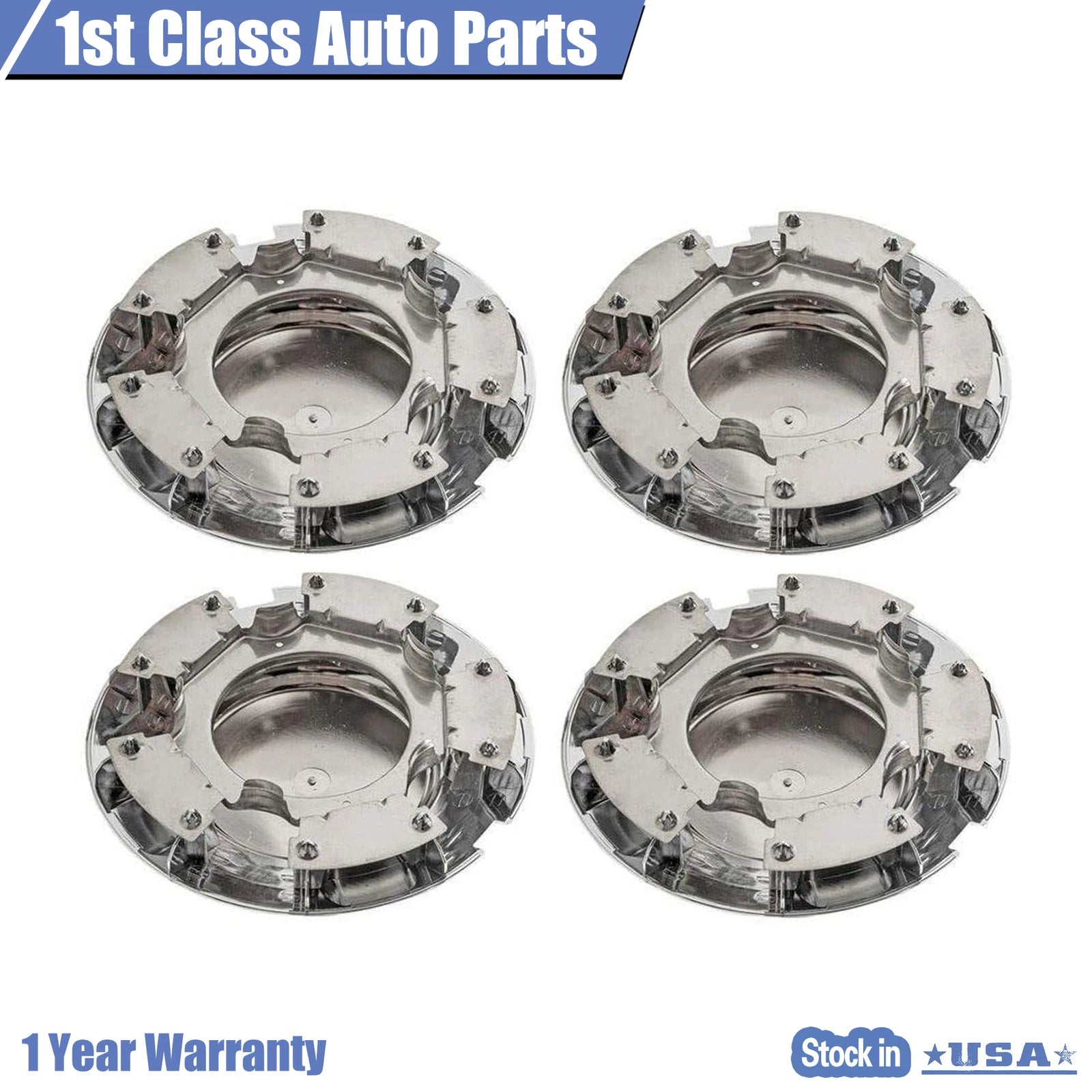 Set of 4 Chrome Wheel Center Hub Caps for Ford Expedition (1999–2000)