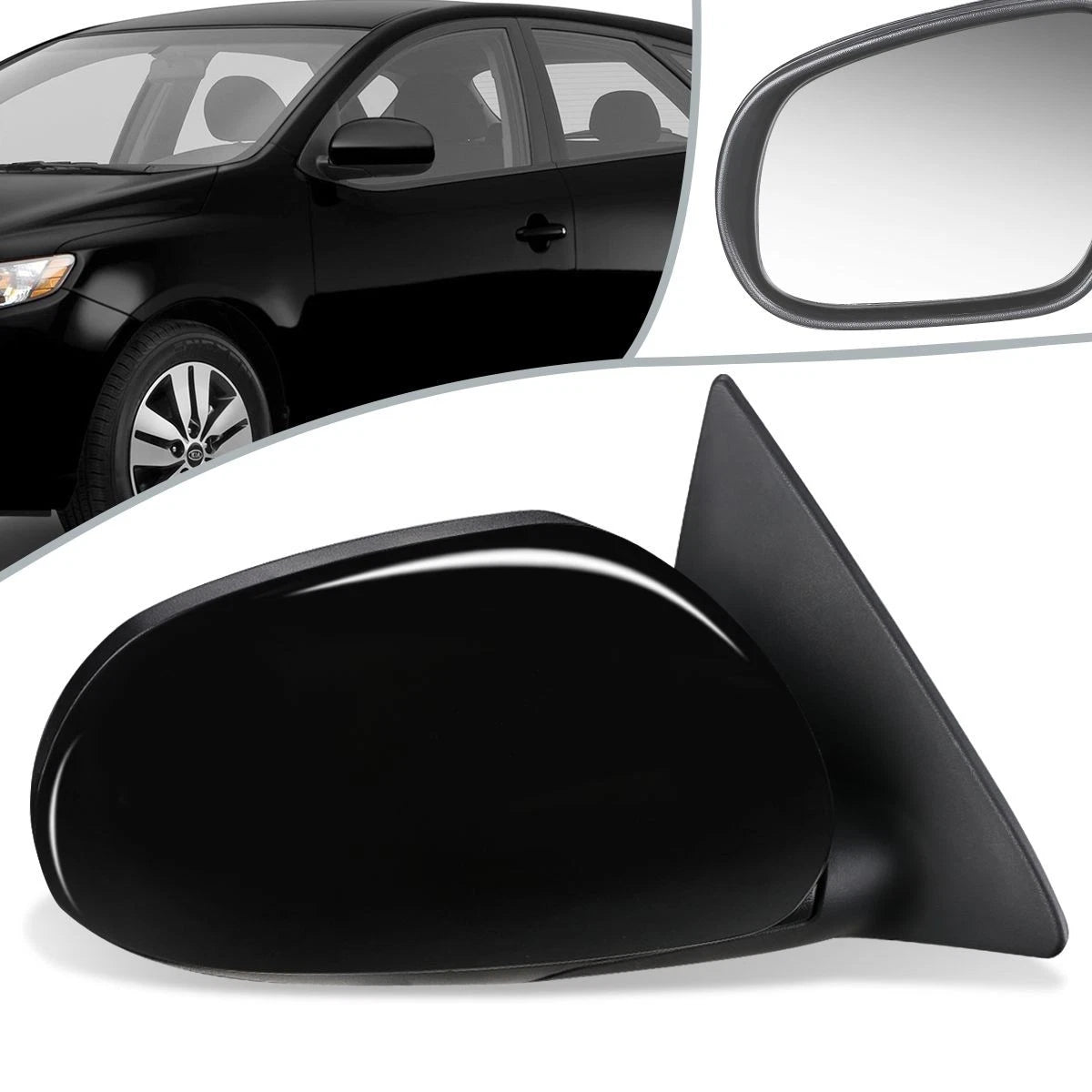OE Style Manual Side View Door Mirror Right for Kia Forte Koup (2010–2013) KI1321165