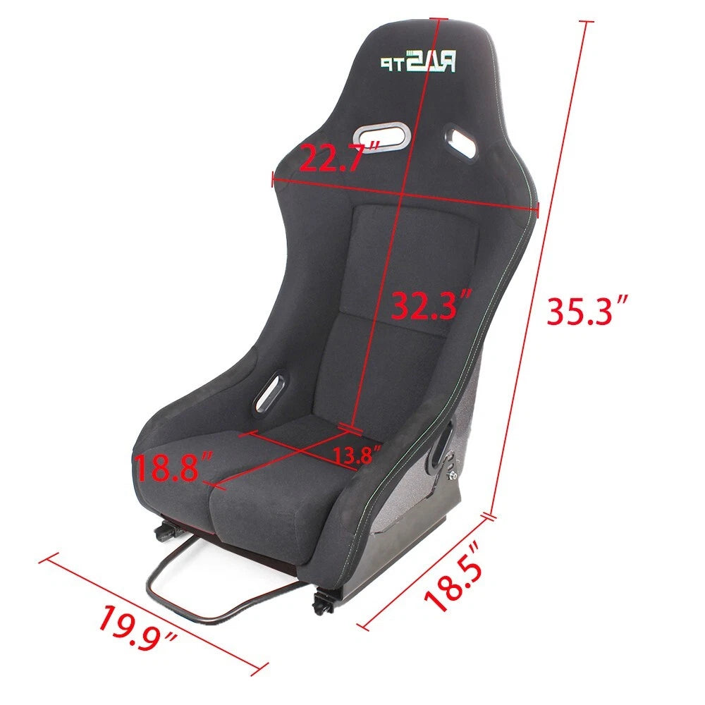 2X Fiber Glass Racing Seats with Stainless Bracket Mount Universal