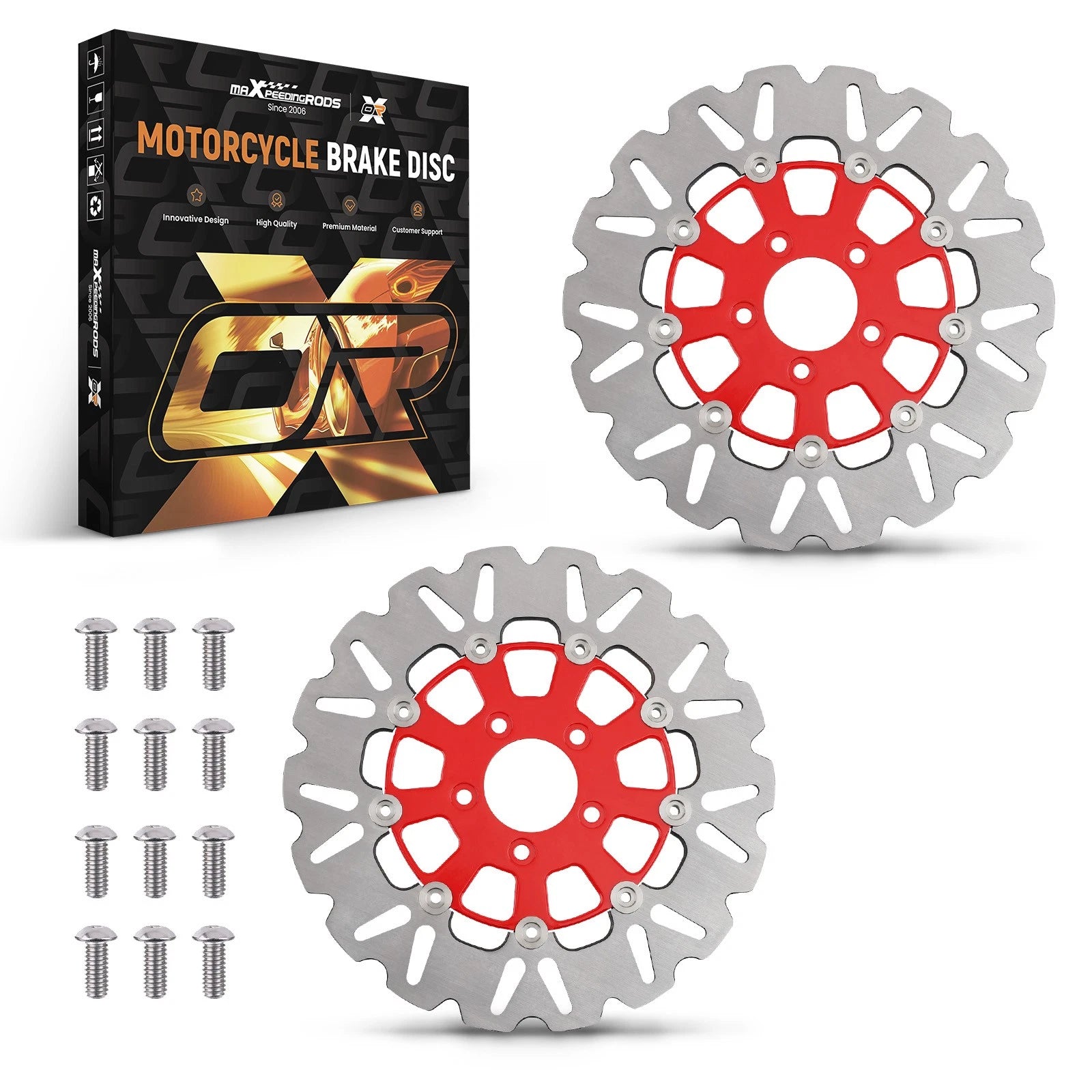 2X 11.8in Floating Front Brake Rotor for Harley-Davidson Trike (2009-2019)