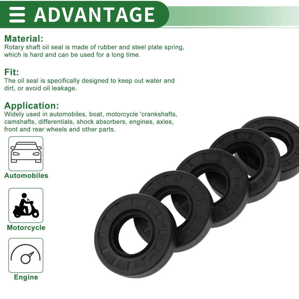 Oil Seal for Rotary Shaft (25x50x12mm)