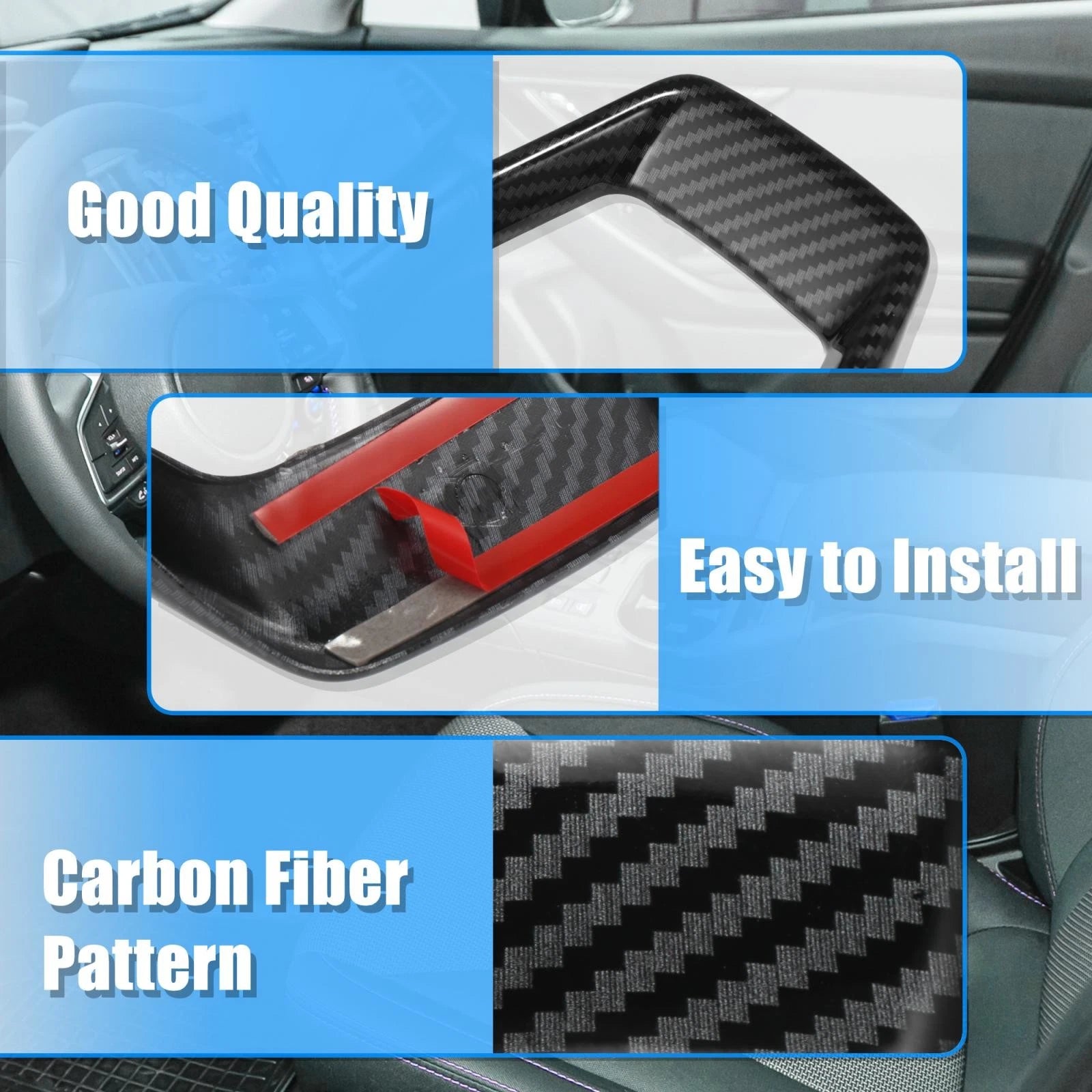 Set of 2 Black Inner Steering Wheel Cover Trim for Subaru Forester Ascent (2019–2021)