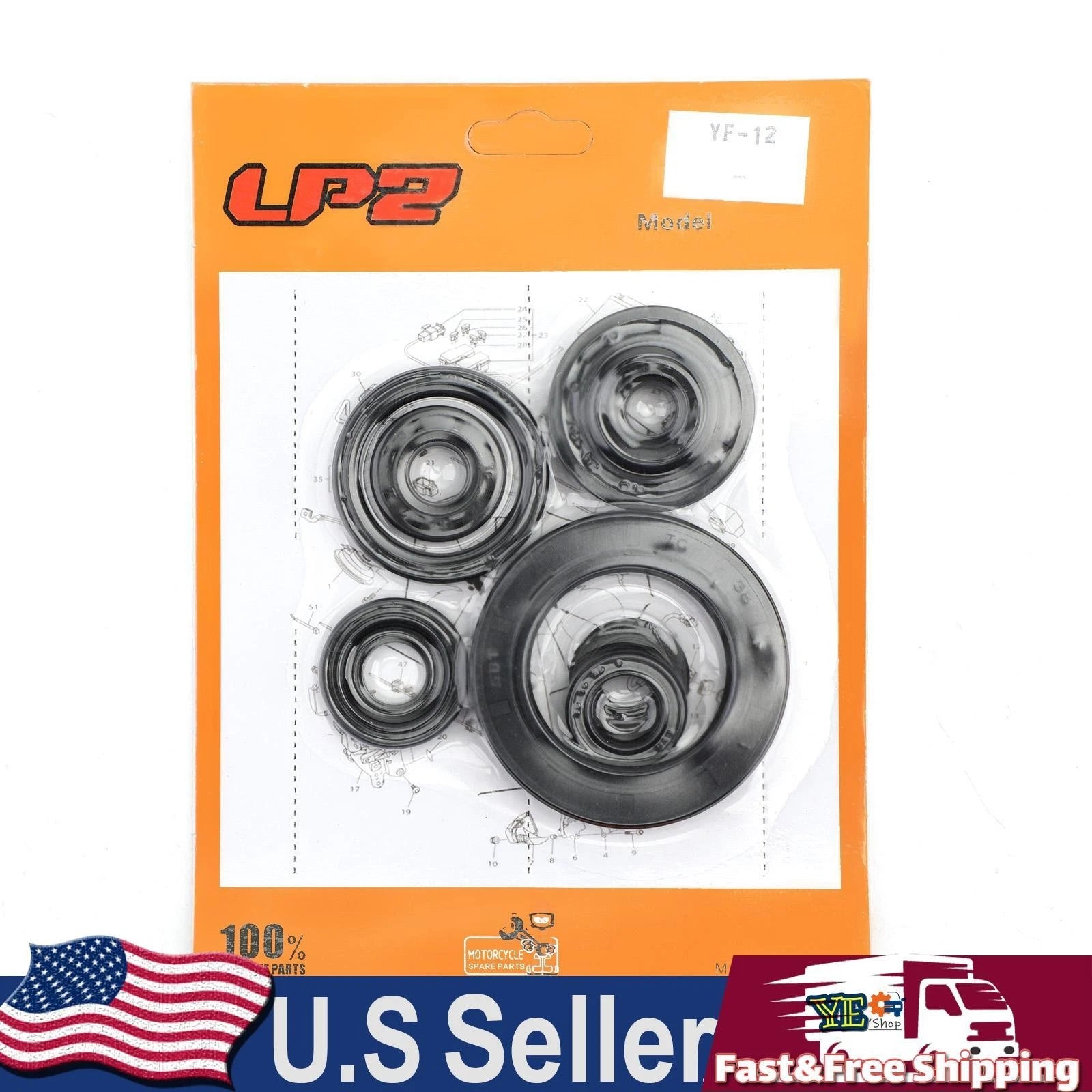 9pcs Engine Oil Seal Kit for Honda CR250R (2002–2004) cr250r cr-250r
