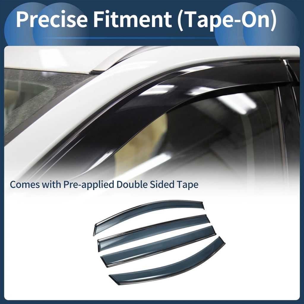 Set of 4 Window Deflectors for Toyota Sienna (2021–2024) Black Vent Visor