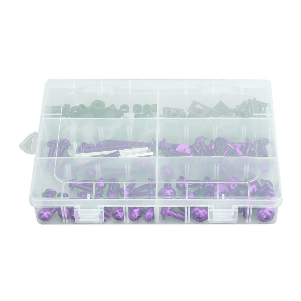 177PCS Fairing Bolts Kit for Motorcycle Sportbike (Universal) - Purple