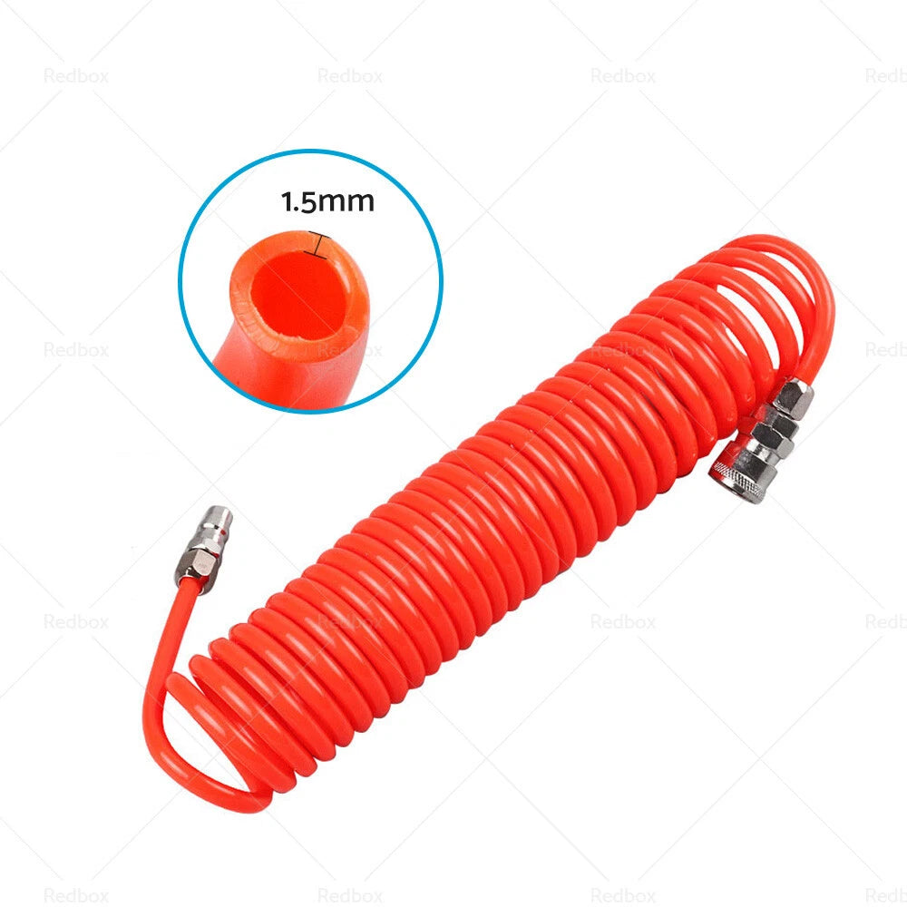 6m Coil Air Compressor Hose 5x8mm PU with Nitto Fittings for