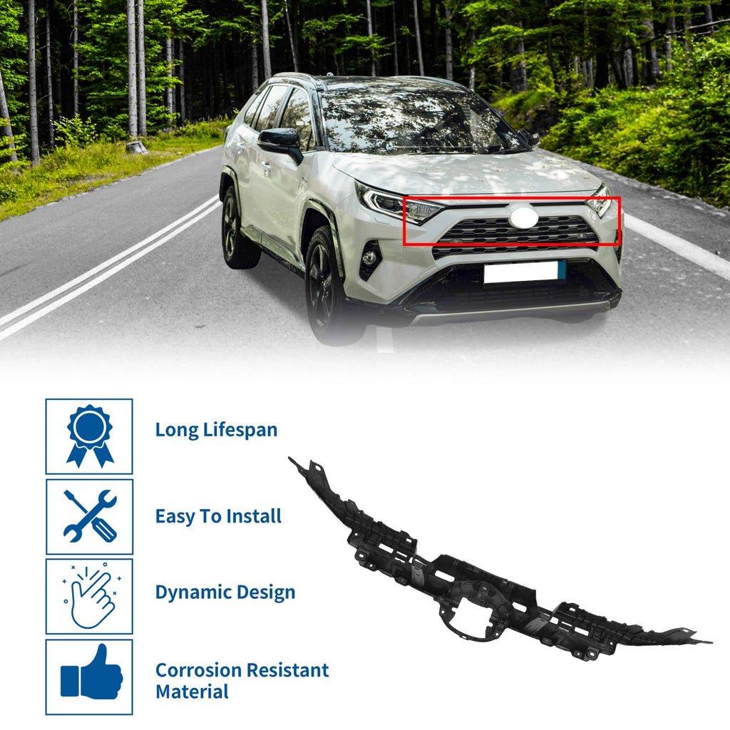 Front Hood Bumper Grille for Toyota RAV4 (2019–2023) Black Silver Tone