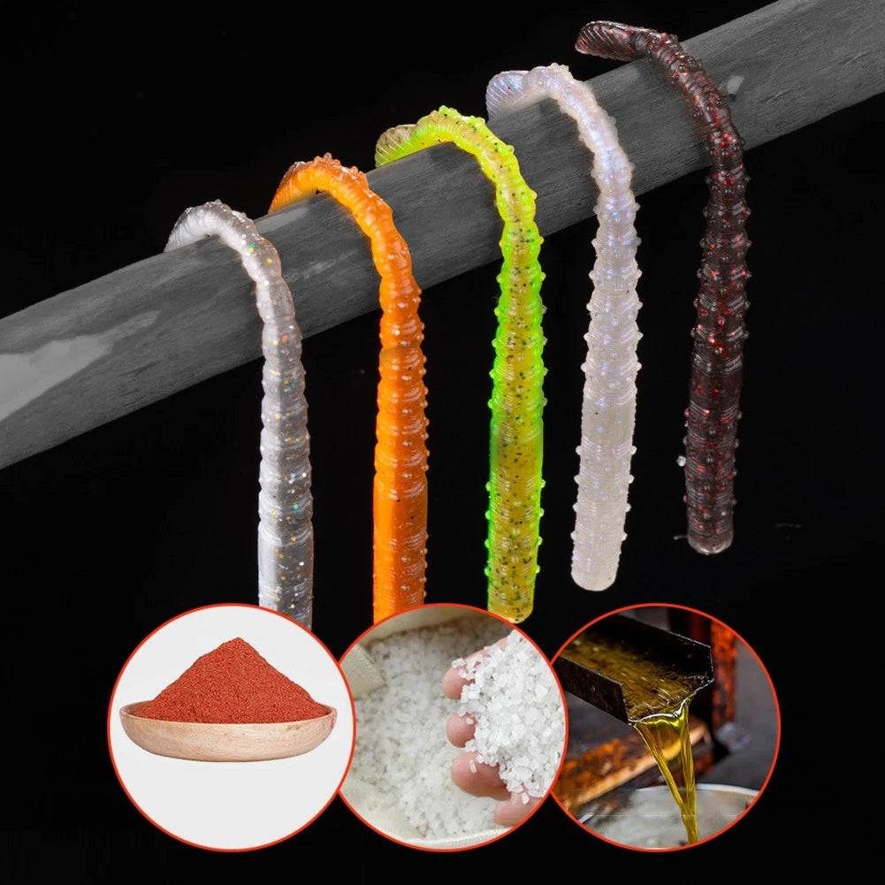 15pcs 110mm Soft Swimbaits Floating Worm Lures for Fishing