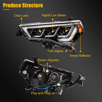 LED Headlight Assembly Pair for Toyota 4Runner (2014–2023)