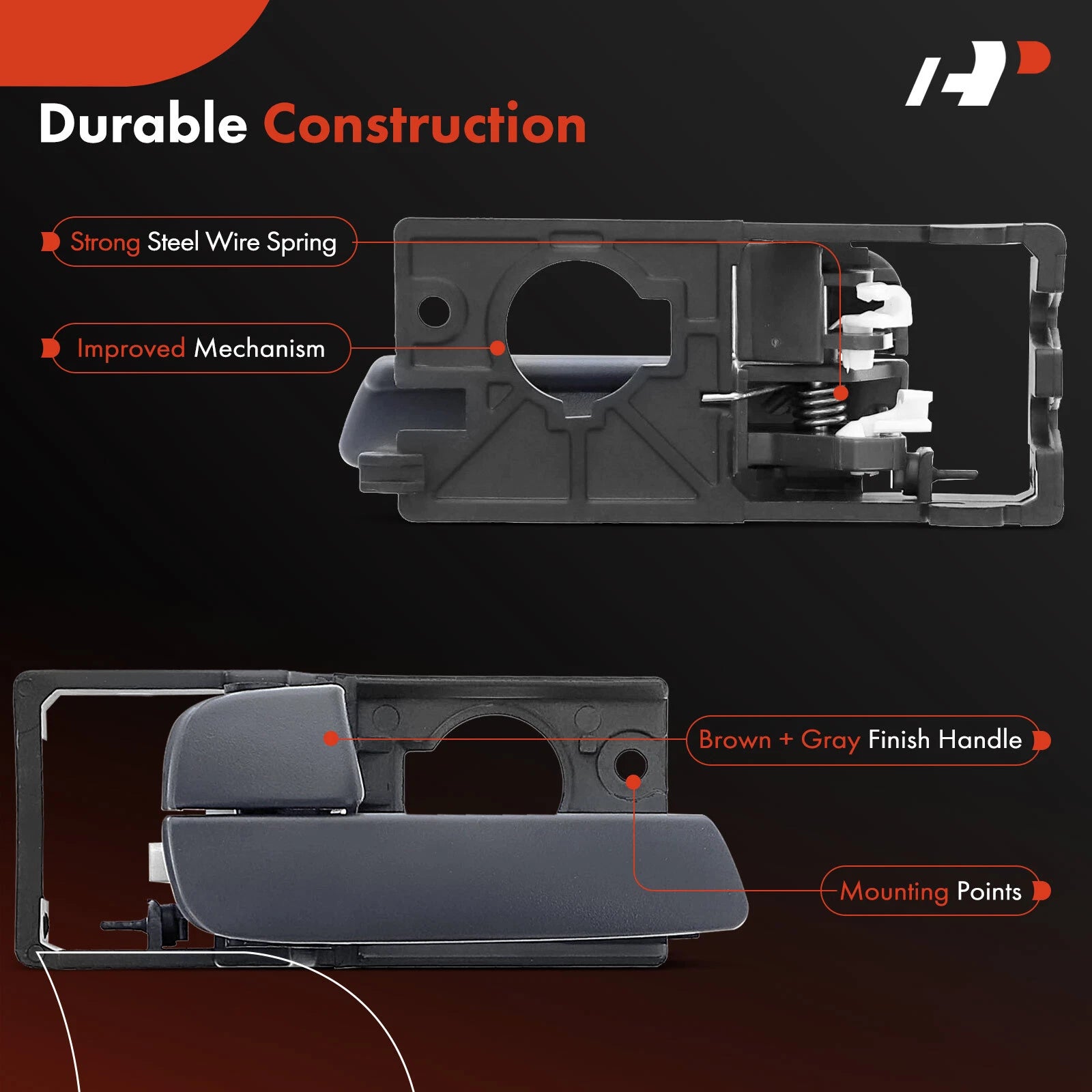 2X Front Interior Door Handle for Kia Rio (2006-2010)