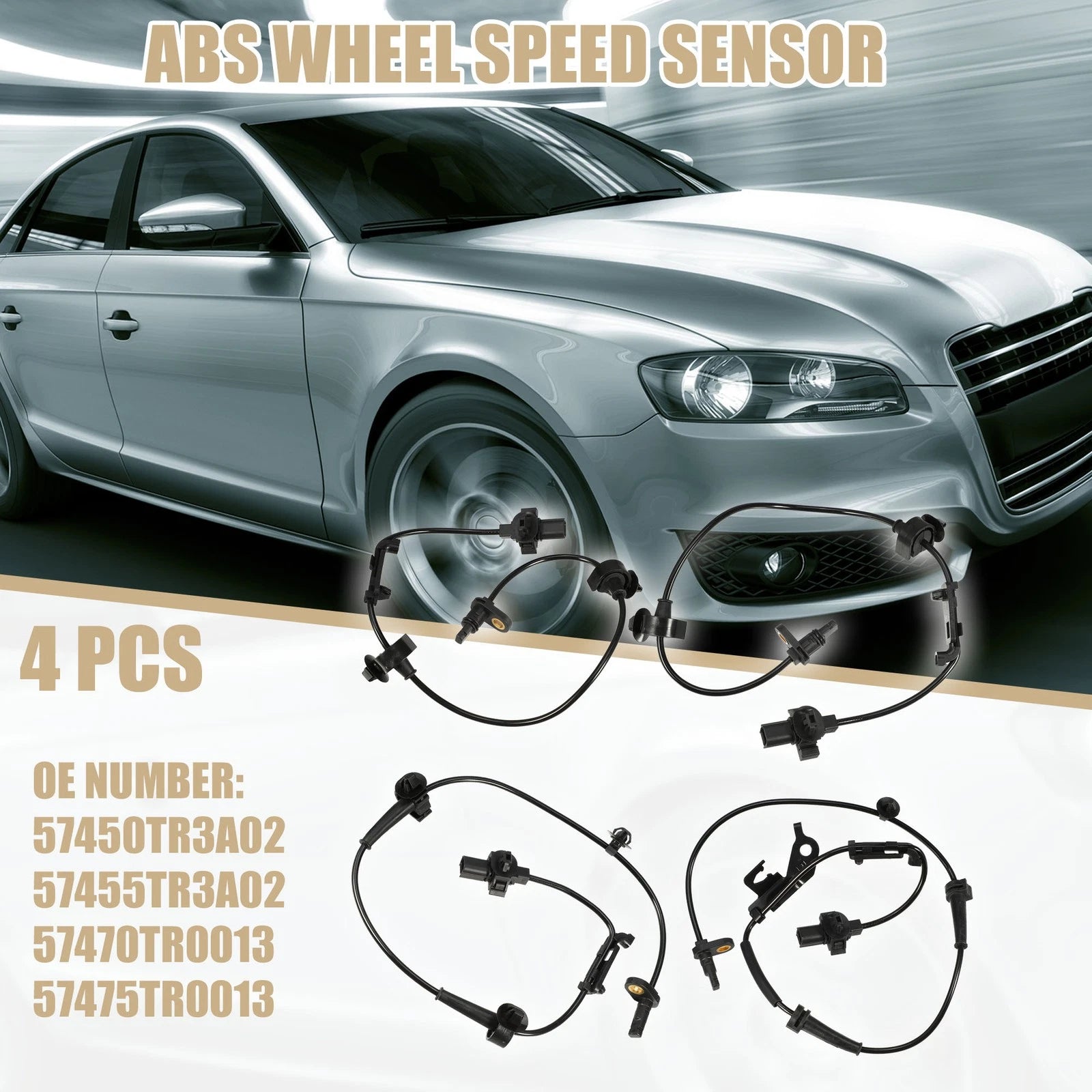 4X ABS Wheel Speed Sensor for Honda Civic (2012–2013)