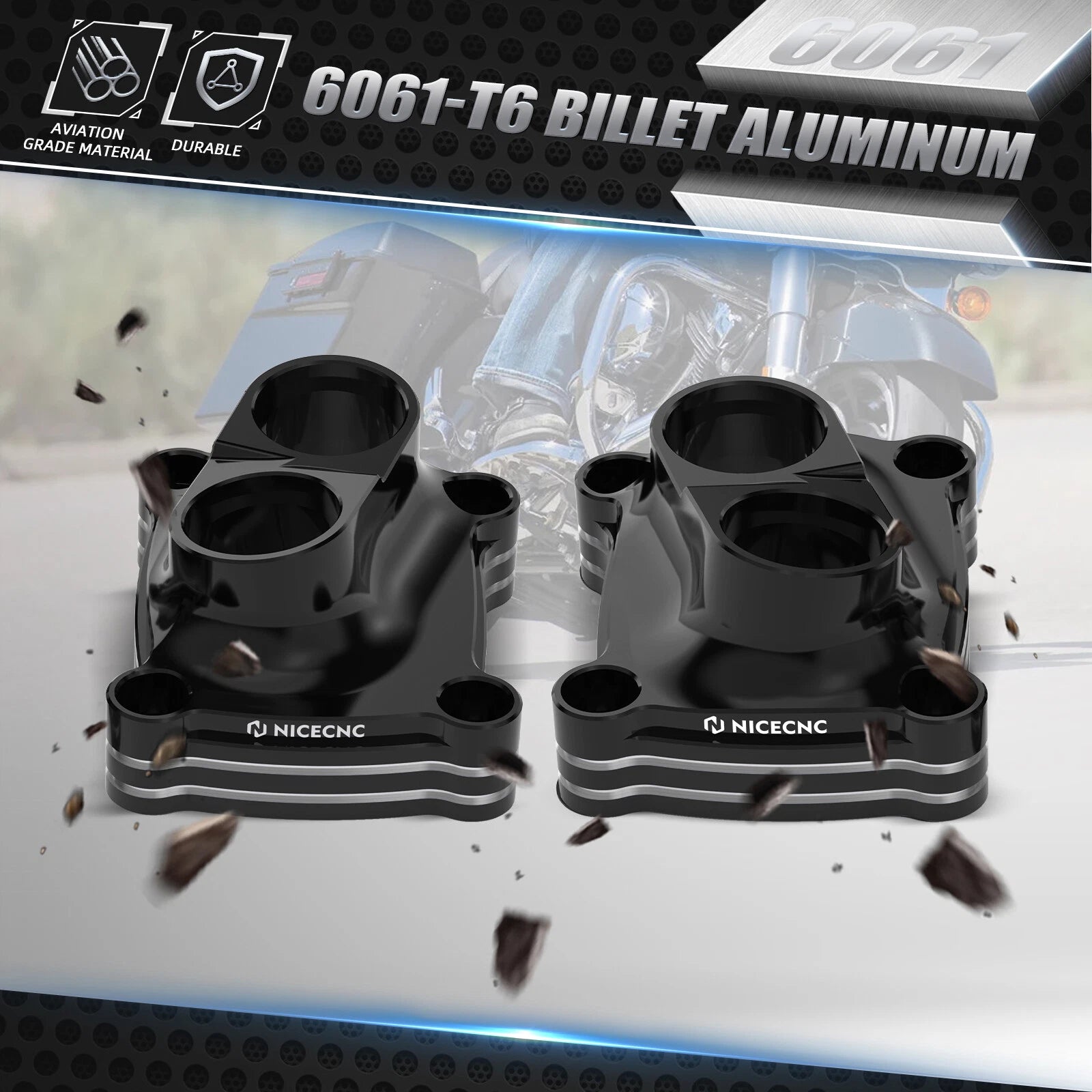 Pair Anodized Tappet Covers for Harley Street Glide FLHX FLHXS FLHXST CVO FLHXSE