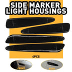 Set of 4 Smoked Side Front & Rear Marker Lights for Chevrolet Corvette C6 (2005–2013)
