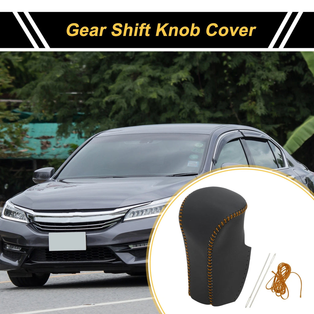 Gear Shift Knob Cover for Honda Accord (2008–2012) Black Brown Faux Leather