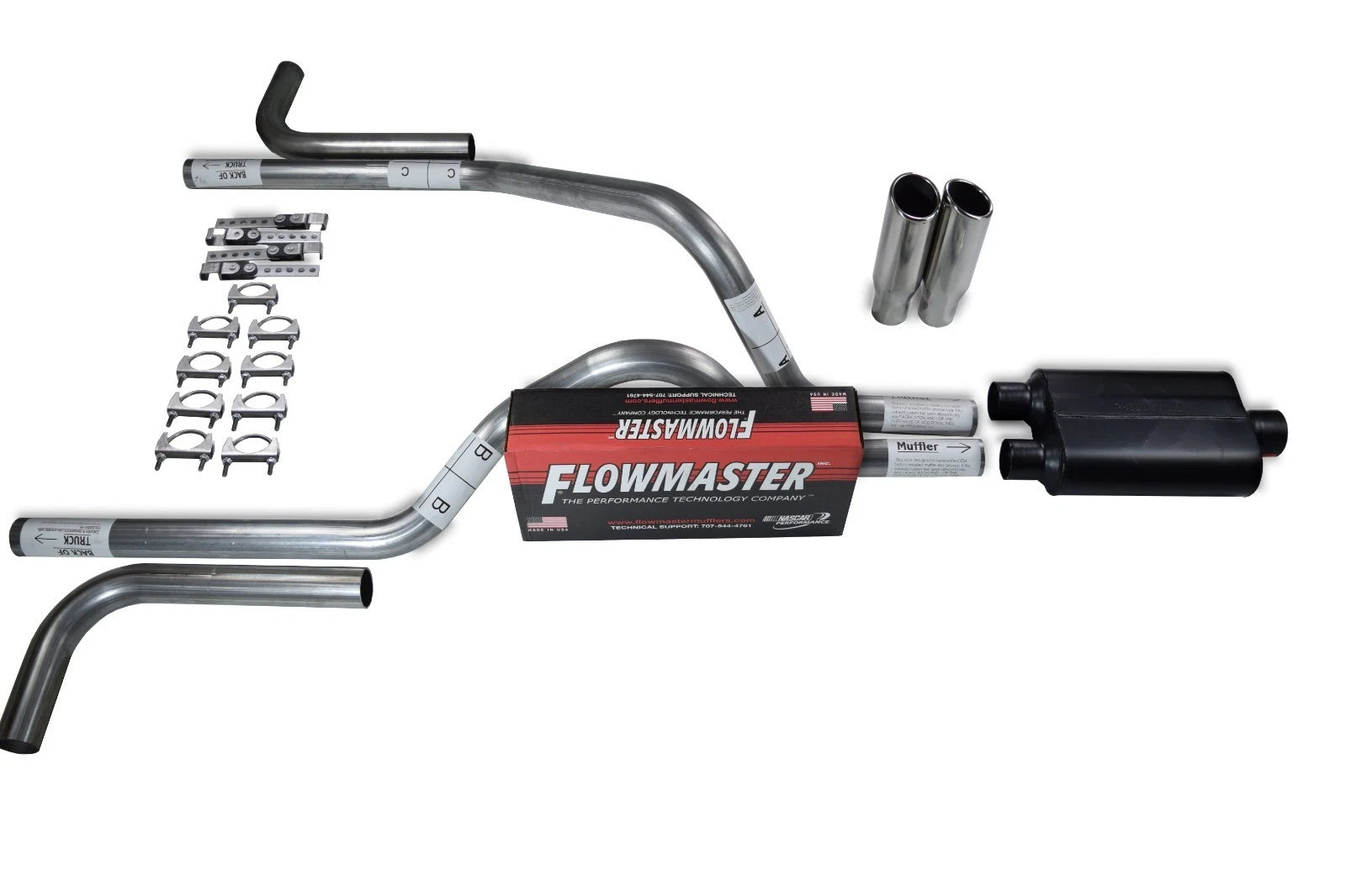 2.5" Dual Exhaust Kit for Dodge Dakota (1997–2005) - Flowmaster Super 44