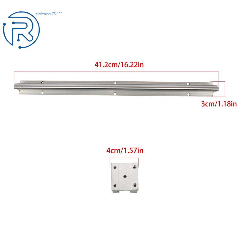 2Pcs SBR12-400mm Linear Shaft Rail with 4 SBR12UU Bearings for