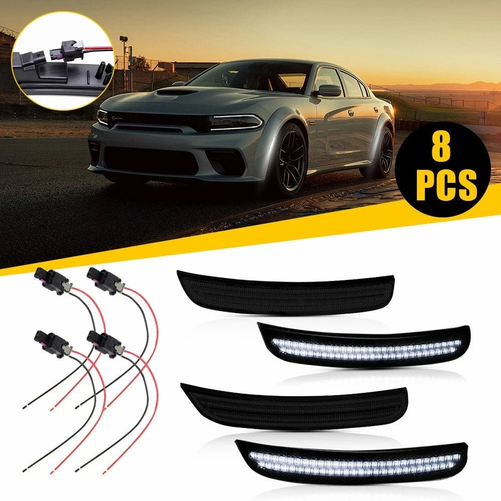 8Pcs LED Side Marker Lights for Dodge Charger (2015–2022) EXV