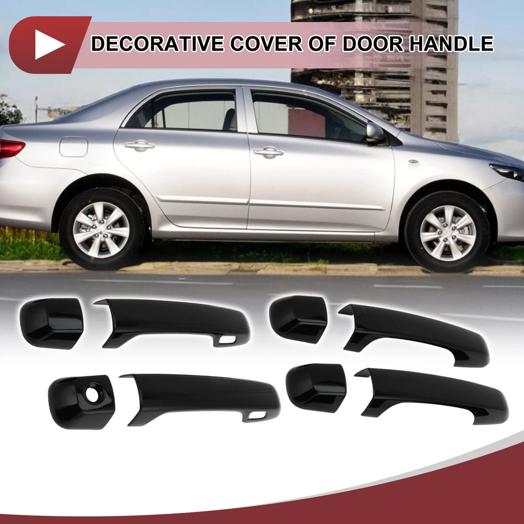 Set of 4 Car Door Handle Covers for Toyota Land Cruiser  Gloss Black ABS