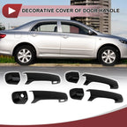 Set of 4 Car Door Handle Covers for Toyota Land Cruiser  Gloss Black ABS