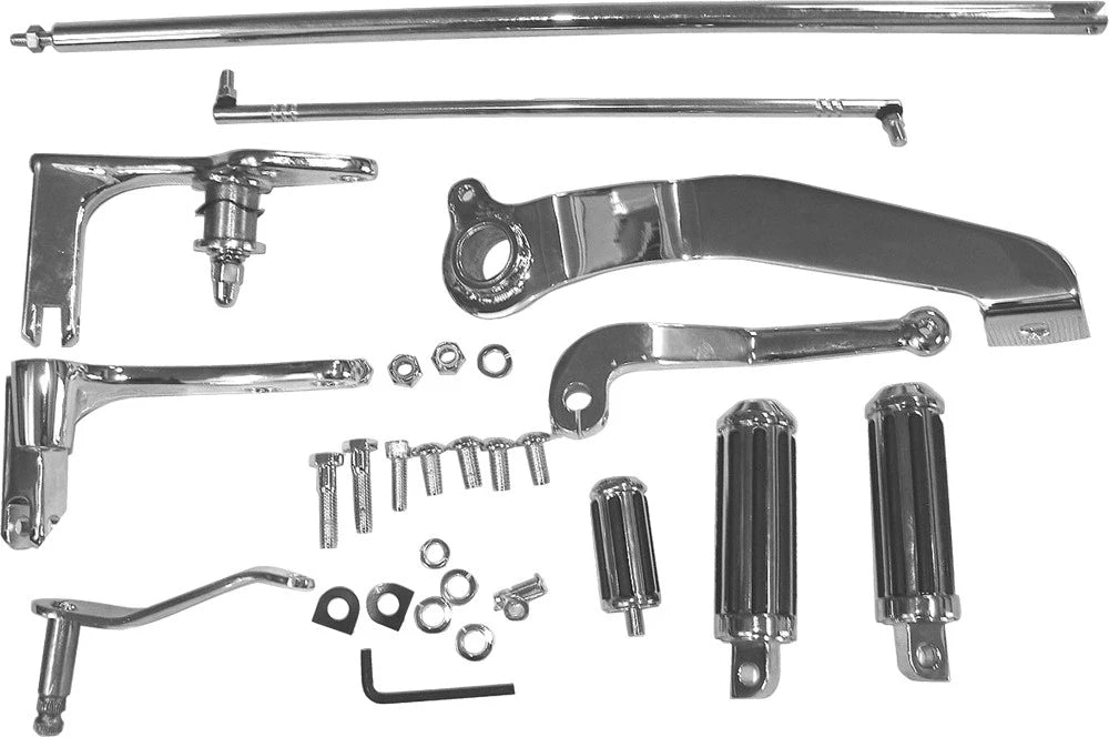 Forward Control Kit with Chrome Mounting Plates and Pegs for Harley Davidson