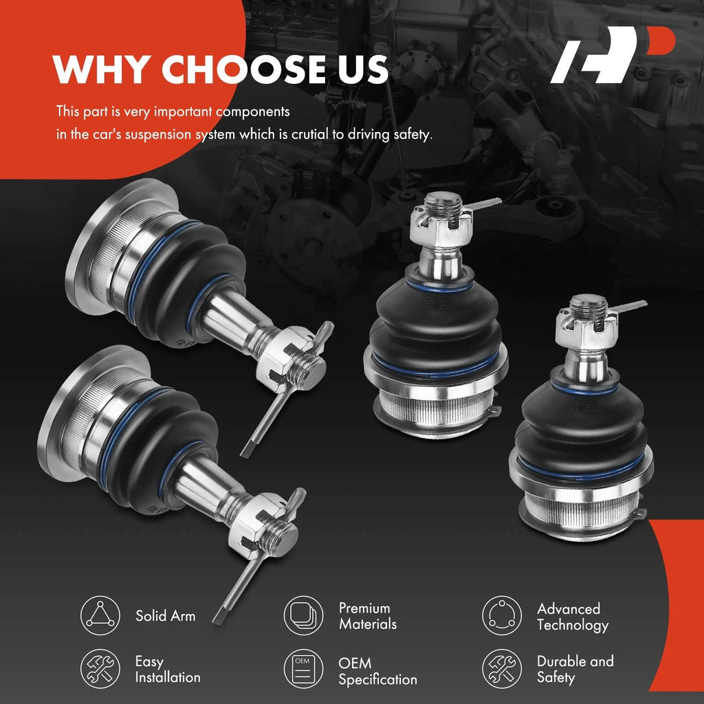 Front Lower and Upper Side Ball Joints for Toyota Tacoma (2005-2018)
