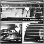 Pair of Headlights for Chevy Silverado (1999–2002) - Black Housing, Clear Lens