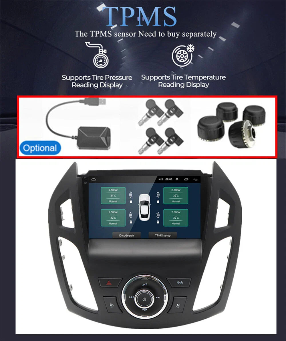 9'' Car Stereo GPS Head Unit for Ford Transit/Tourneo Connect (2014-2018)
