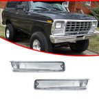 2X Clear Front Corner Turn Signal Lights for Ford F-150/Bronco (1973–1979)