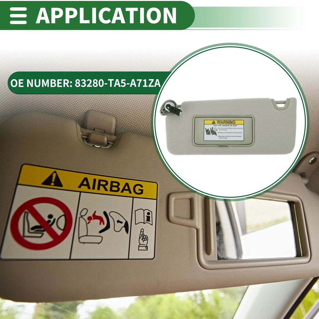 Car Sun Visor for Honda Accord 2008-2012 with Mirror & Light (2 x)