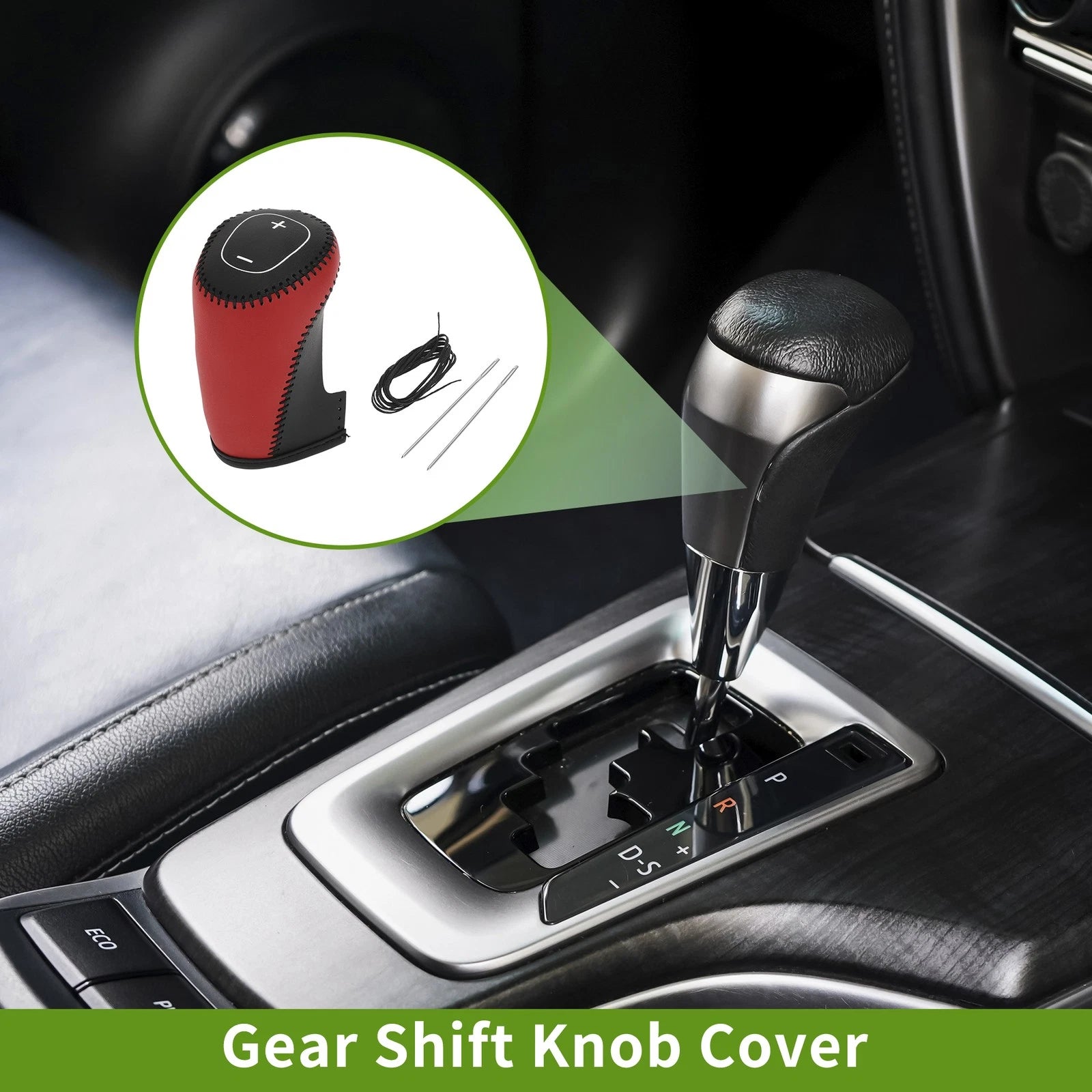1 Pc Gear Shift Knob Cover for Chevrolet Malibu (2016–2020) Red Black