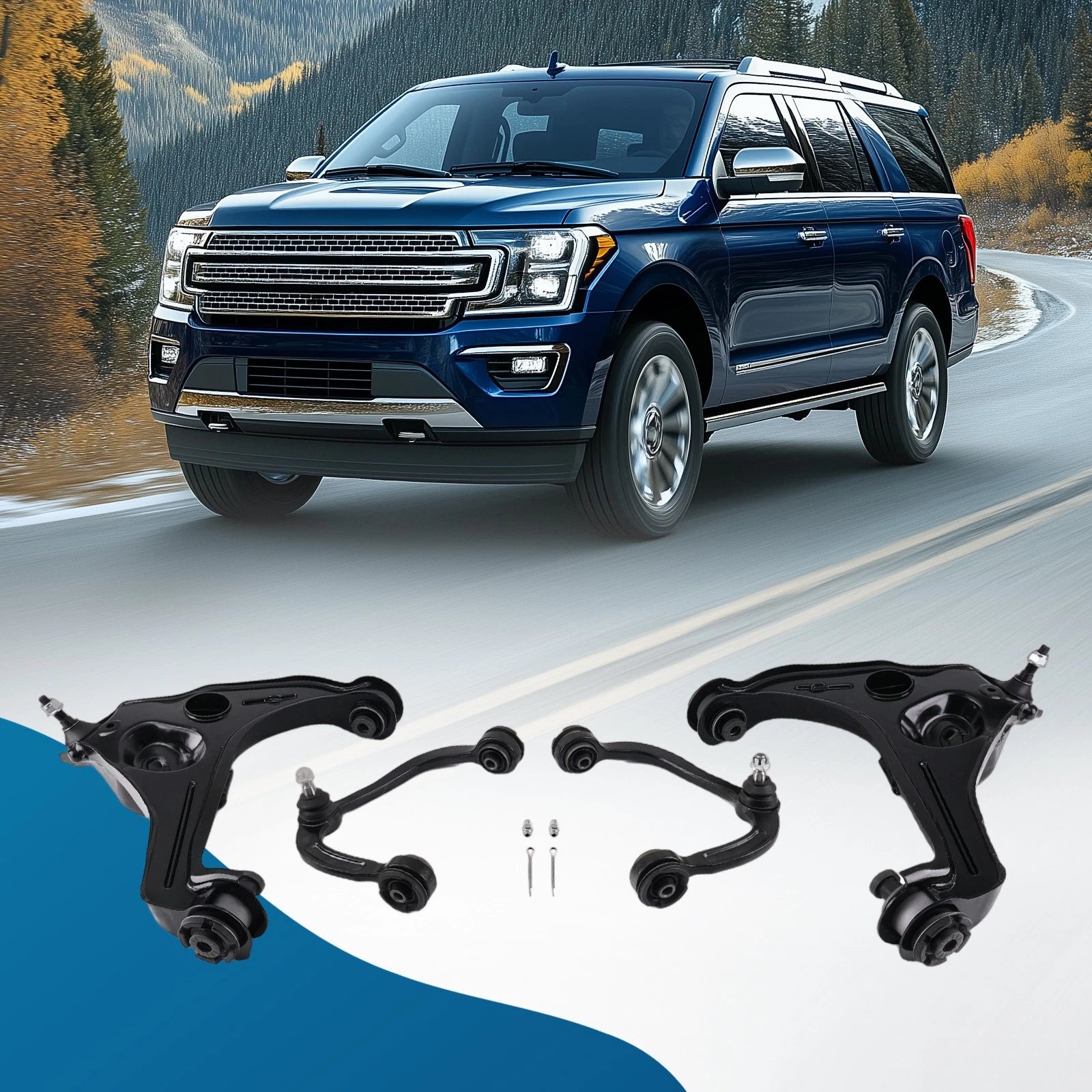 Set of 4 Front Upper Lower Control Arms Ball Joints for Ford F-150 Expedition (2009–2013)