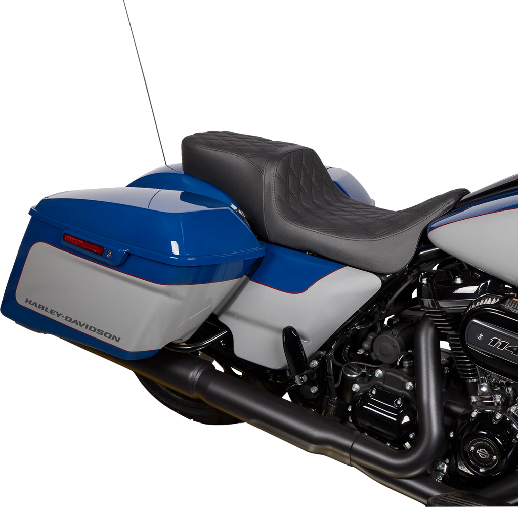 Predator 2-Up Seat for Drag Specialties (Vinyl, Double Diamond Black Stitch)
